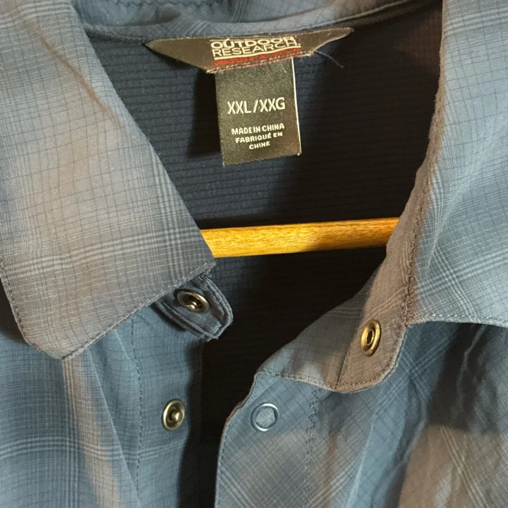 Outdoor Research Men's Navy Checkered Shirt - Picture 2 of 4